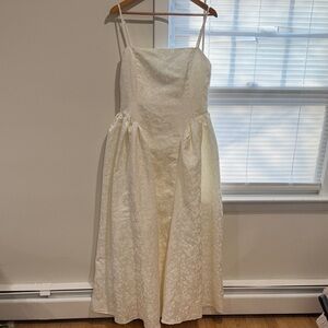 Lulu's Ivory Textured Spaghetti-Strap Wedding Gown